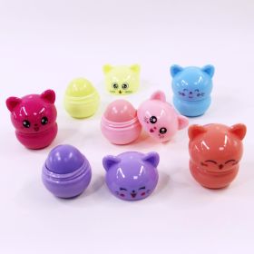 12 Fun And Colorful Design Daily Use Colorful Kitten Travel Size Lip Balm (Option: 12pc)